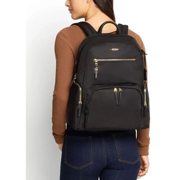 TUMI Voyageur Carson Backpack Womens - Black/Gold EUC main image 5